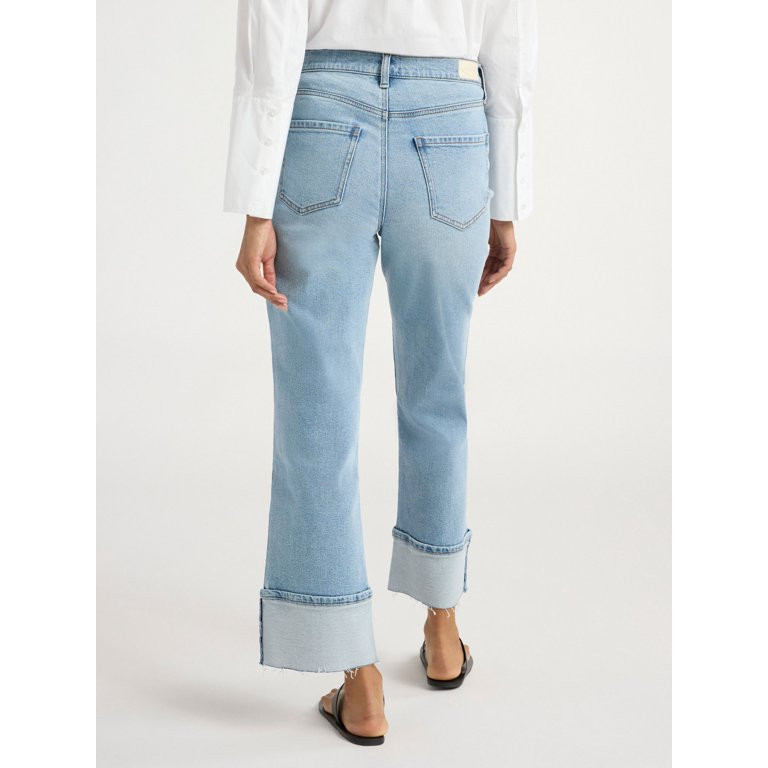 Scoop Women's Benton High Rise Cuffed Ankle Jeans, Sizes 0-18 - Walmart.com | Walmart (US)