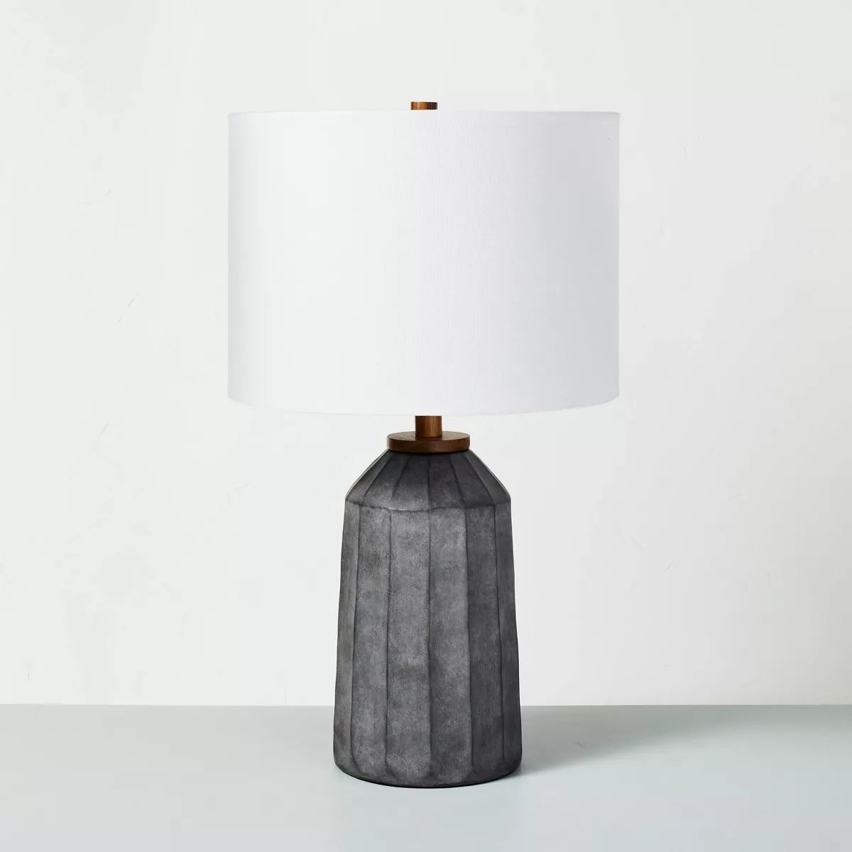 Carved Ceramic Table Lamp Dark Gray (Includes LED Light Bulb) - Hearth & Hand™ with Magnolia | Target