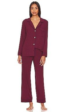 eberjey Gisele Long Pajama Set in Mulberry & Navy from Revolve.com | Revolve Clothing (Global)