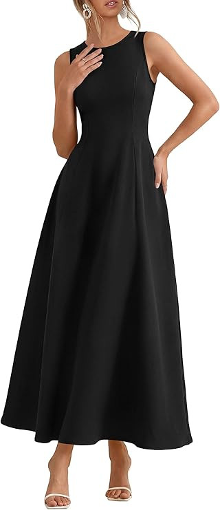 PRETTYGARDEN Women's Maxi Dress Summer Wedding Guest 2026 Spring A Line Long Tank Flowy Modest Sl... | Amazon (US)