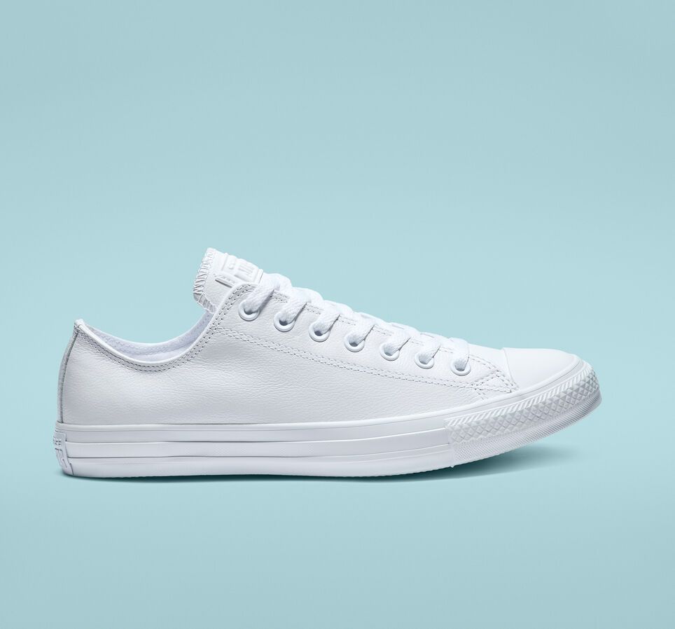 Chuck Taylor All Star Leather All White High Top Shoe | Converse (US)