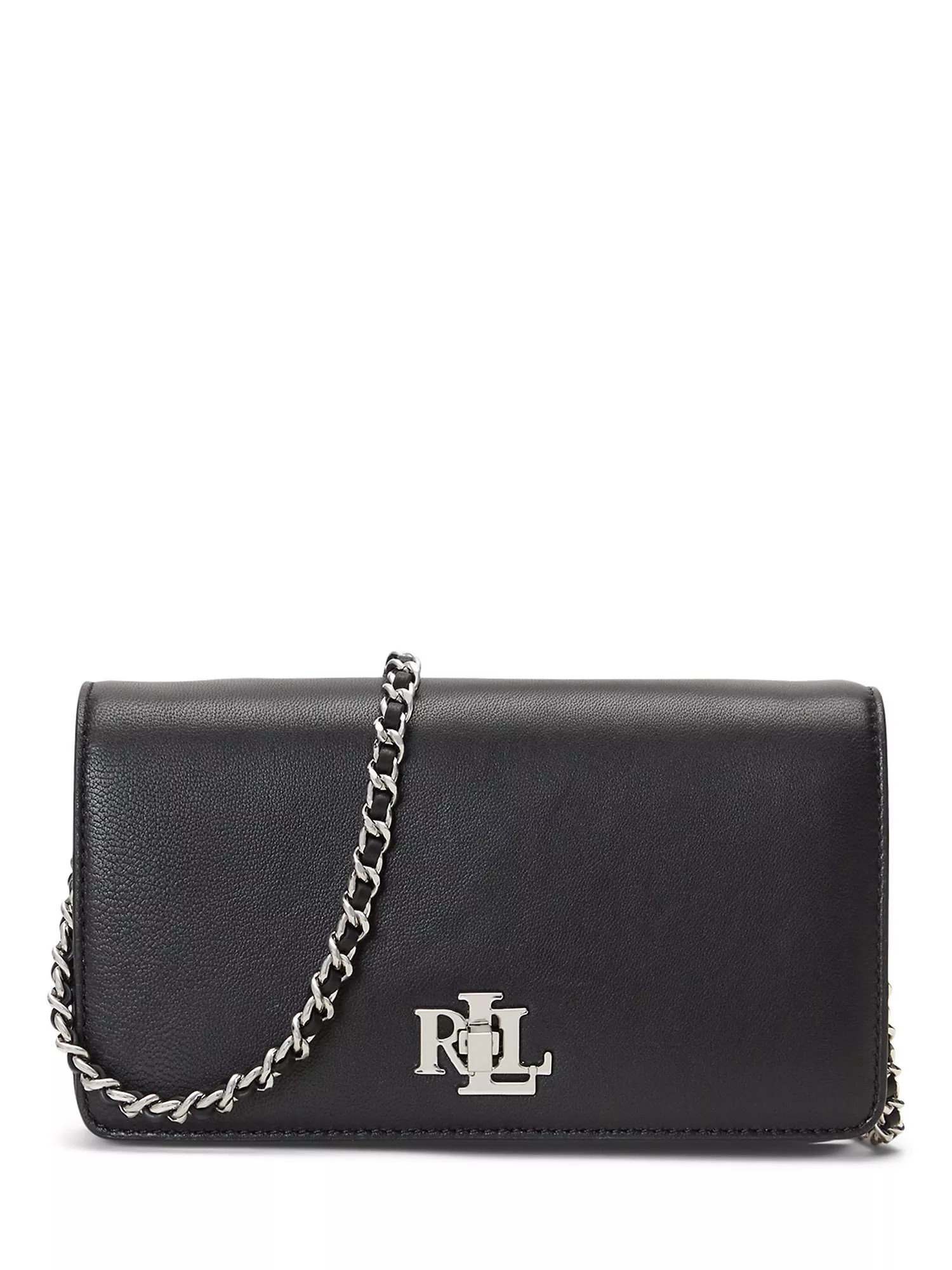 Ralph LaurenLauren Ralph Lauren Tech Leather Chain Strap Cross Body Bag, Black | John Lewis (UK)