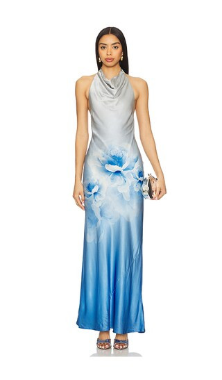 Lyla Dress in Blue Magnolia Print | Revolve Clothing (Global)