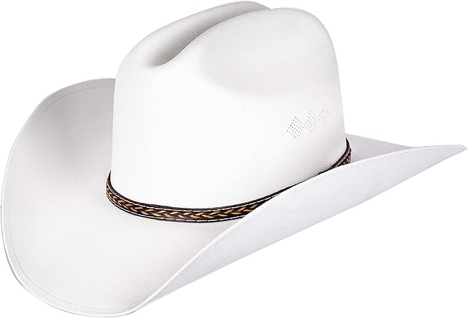 Queue Essentials Classic Cattleman Straw Cowboy Hat Western Style Pinch Front Canvas Cowboy Cowgi... | Amazon (US)