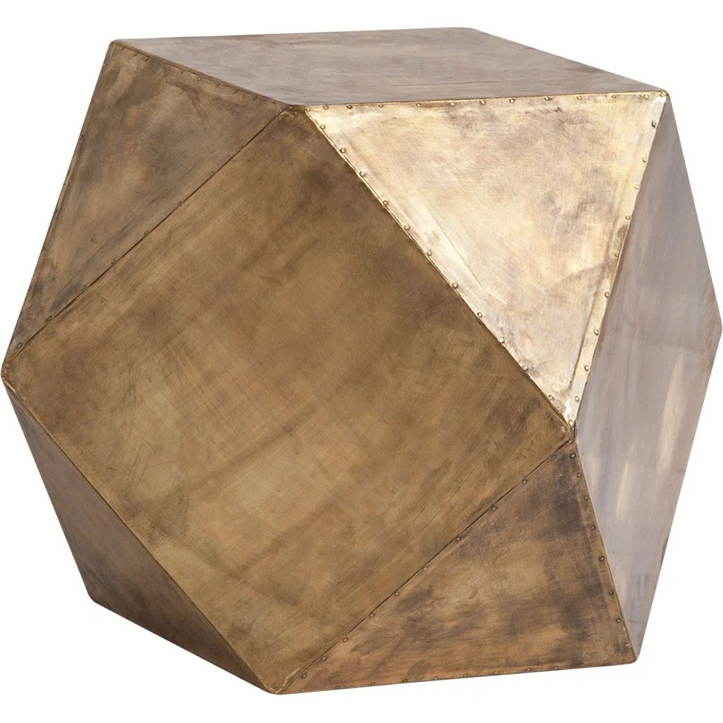 Shanks 19" Brass Hexagonal End Table With Square Top | Wayfair North America