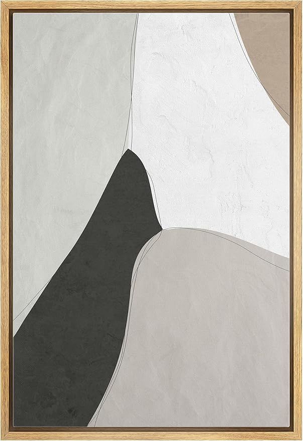 BESTDEAL DEPOT Framed Canvas Print Wall Art Abstract Gray Shape Camouflage Imprint Geometric Patt... | Amazon (US)