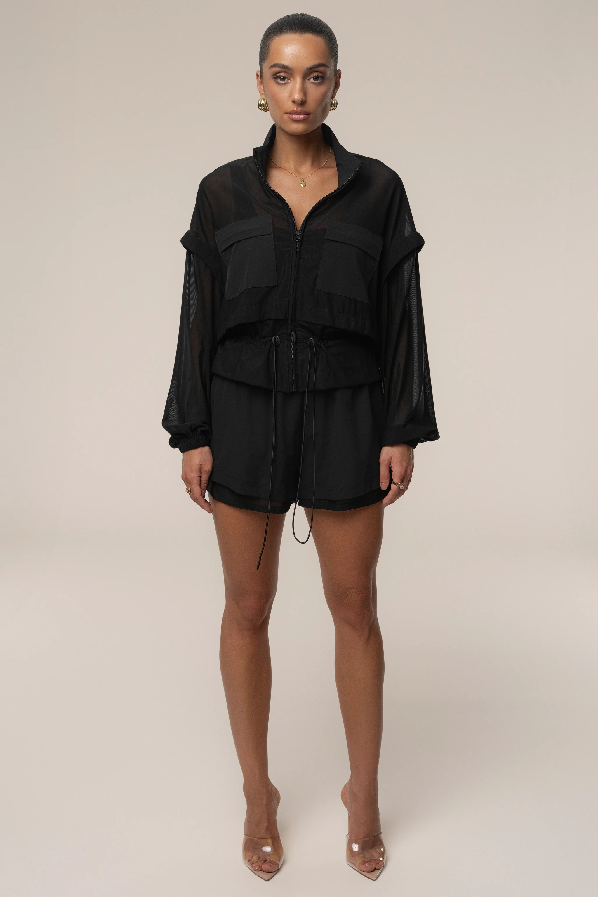 Black Free Flow Jacket | JLUXLABEL