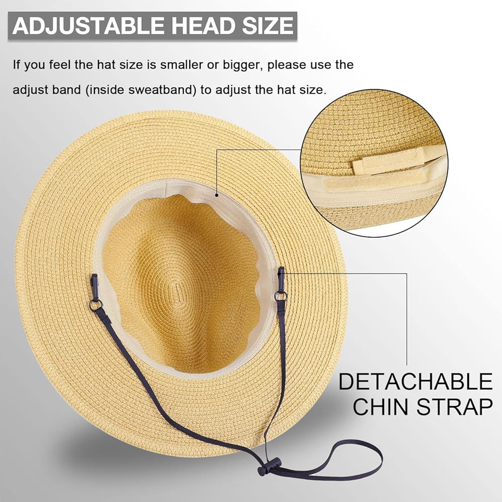 Wide Brim Straw Panama Hat - Stylish Lightweight, Breathable Men's & Women's Fedoras Provide Exce... | Amazon (US)