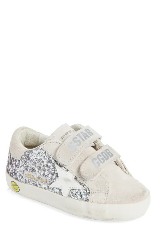 Golden Goose Kids' Old School Glitter Low Top Sneaker in Silver/Pink/White/Gray at Nordstrom, Size 9Us | Nordstrom