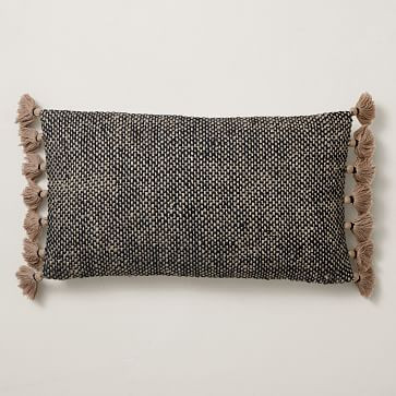 Two-Tone Chunky Linen Tassels Pillow Cover | West Elm (US)