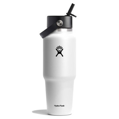 Hydro Flask 32oz Wide Mouth Flex Straw Travel Bottle - White: BPA-Free, Vacuum-Insulated | Target