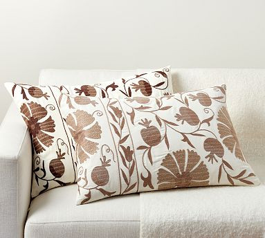 Montrose Suzani Embroidered Lumbar Pillow | Pottery Barn (US)
