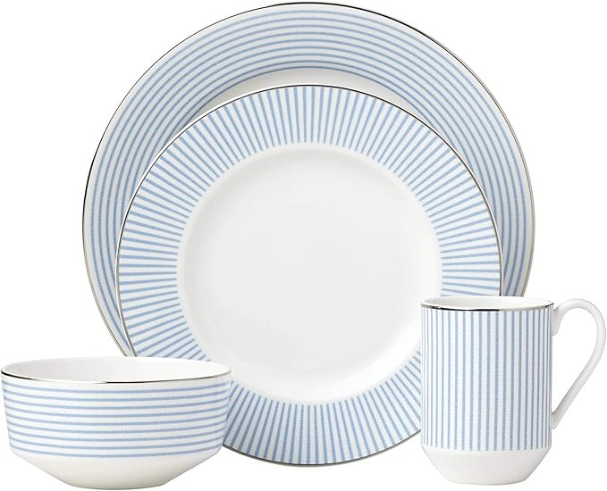KATE SPADE Laurel Street 4-piece Place Setting, 5.8 LB, Blue | Amazon (US)