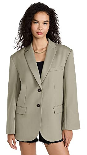 ANINE BING Women's Quinn Blazer, Green, XL | Amazon (US)