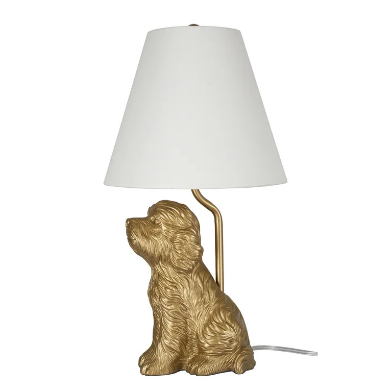 Whimsical Gold Pet Table Lamp - 18" Tall Detailed Fur Texture Base - Stylish Home Accent for Livi... | Walmart (US)