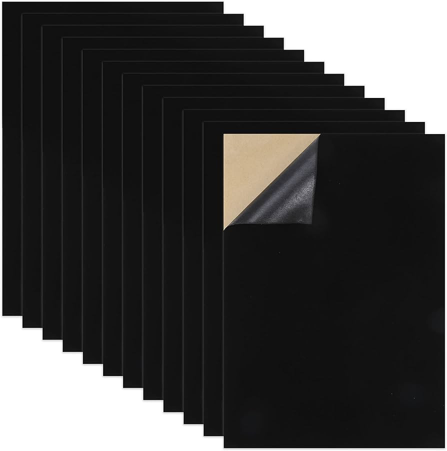Caydo 12PCS Black Self Adhesive Felt Sheets, Soft Velvet Sticky Back Felt for Jewelry Box and Dra... | Amazon (US)