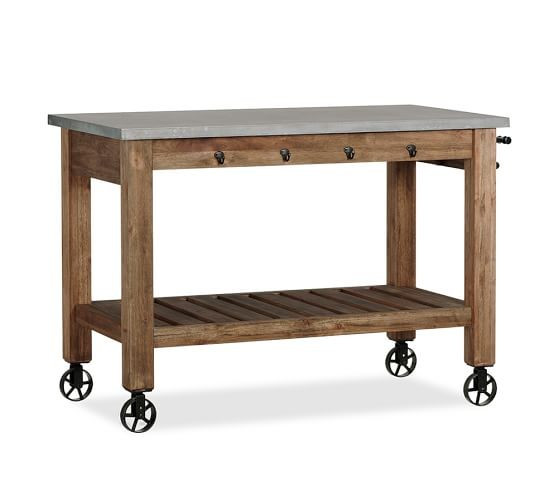 Abbott Island and Hutch, Brown | Pottery Barn (US)