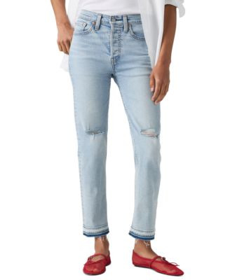 Levi's Women's Wedgie Straight-Leg High Rise Cropped Jeans - Love In The Mist | Macy's