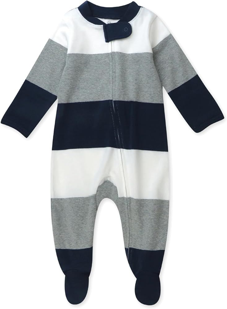 HonestBaby Sleep and Play Footed Pajamas One-Piece Sleeper Jumpsuit Zip-front PJs Organic Cotton ... | Amazon (US)