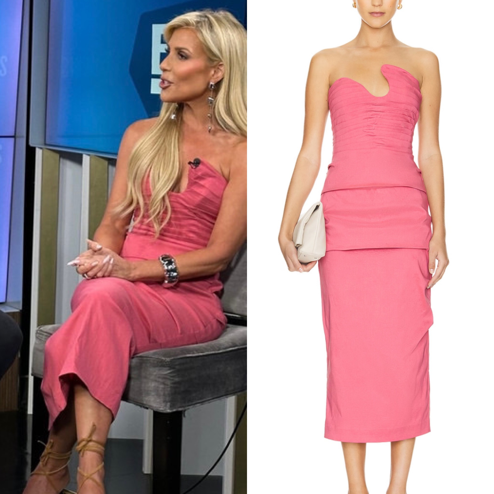 Tracy Tutor’s Pink Strapless Dress 📸= @tracytutor