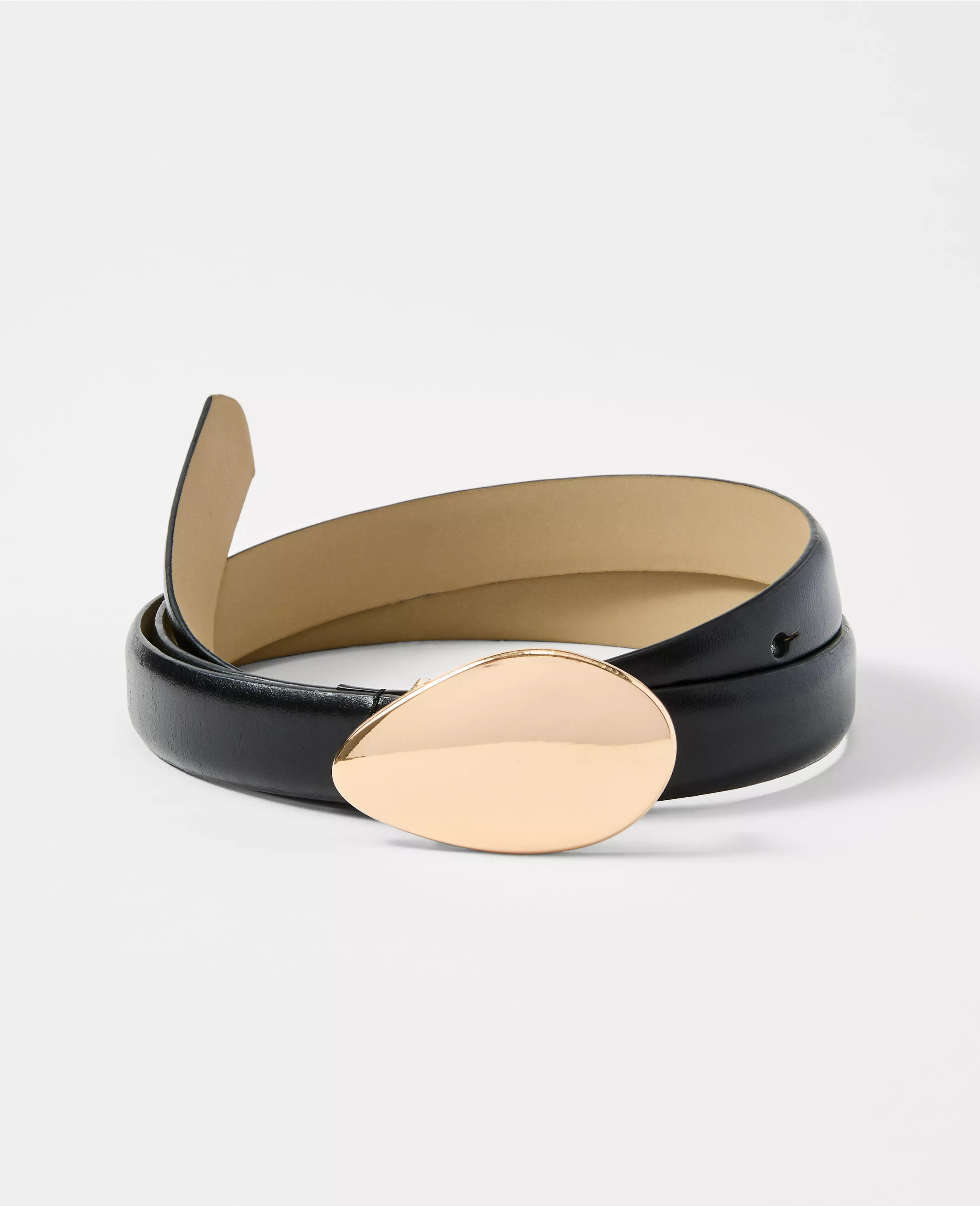 Leather Oval Buckle Belt | Ann Taylor