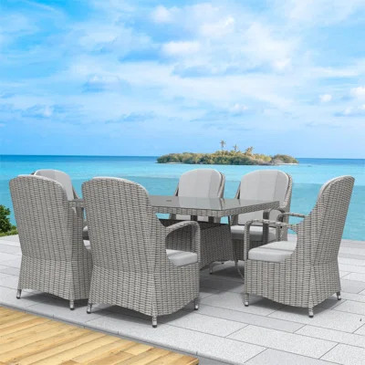 Dustyn Rectangular 6 - Person 62.99'' L Outdoor Dining Set | Wayfair North America
