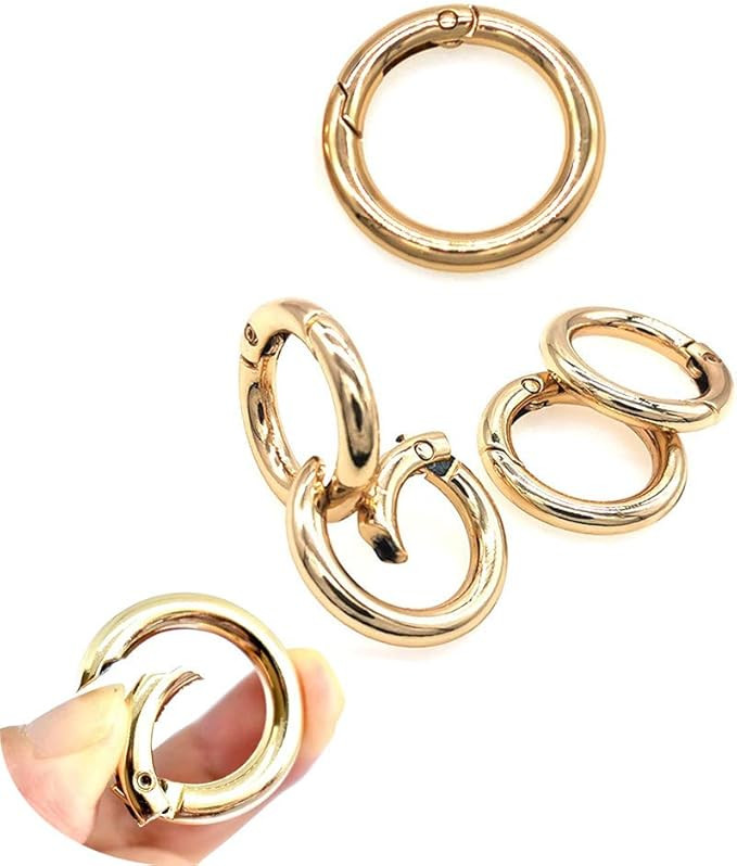 10 Pcs 1 Inch Diameter Round Spring Snap Carabiner Clip,O Rings Spring Trigger Hook for Handbag P... | Amazon (US)