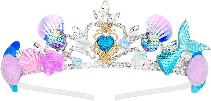 Mermaid Crown for Girls Mermaid Headband for Little Mermaid Party Decorations Ariel Birthday Part... | Amazon (US)