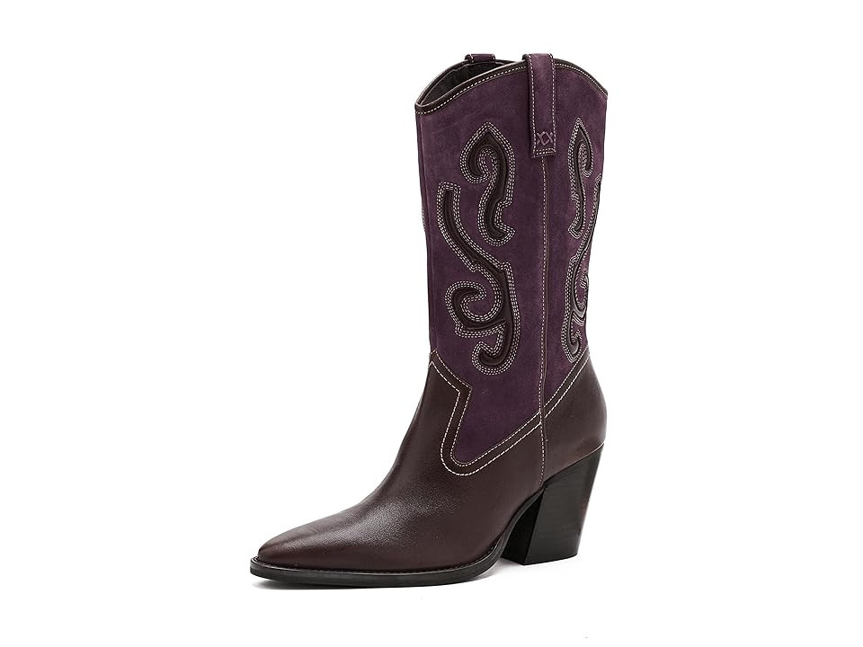 Free People Farrah Western Boots Women's Boots Chocolate/Burgundy : EU 40 (US Women's 10) M, Leather | Zappos