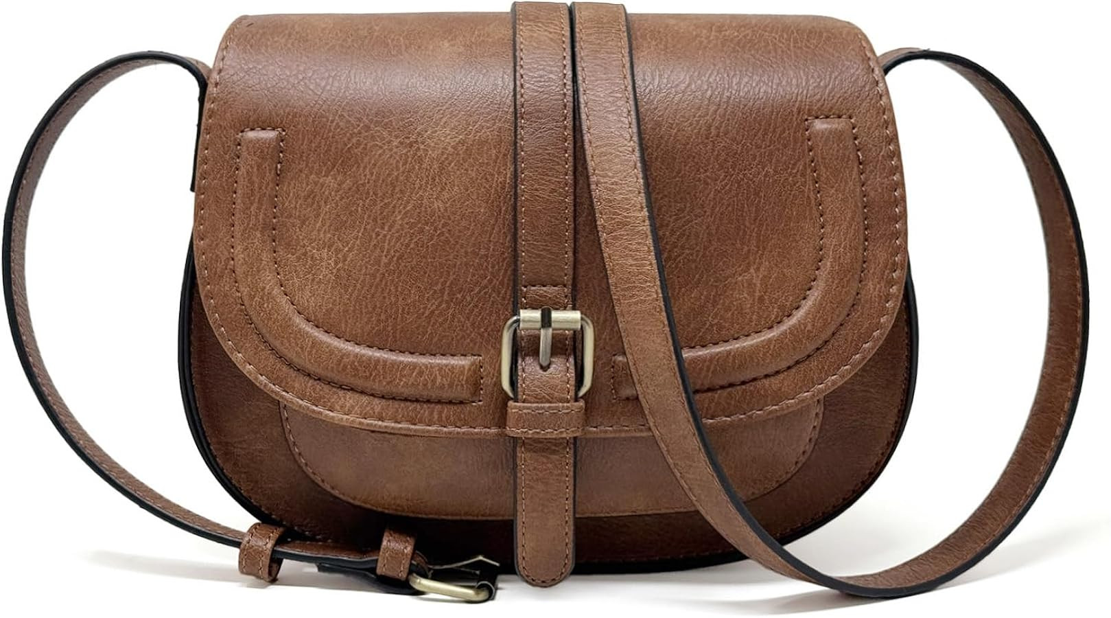AFKOMST Crossbody Bags for Women,Small Saddle Purse and Boho Cross Body Handbags,Vegan Leather | Amazon (US)