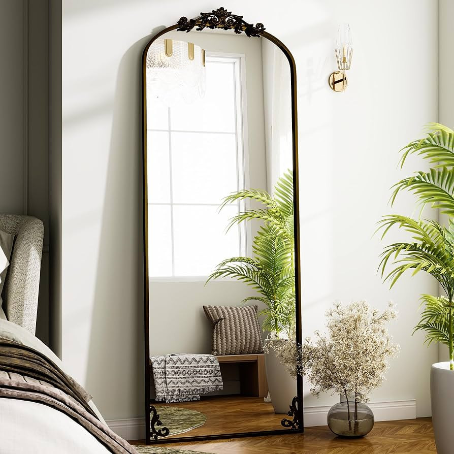 Vintage Mirror Full Length Bronze 64"X21"Artistic Top Curved | Amazon (US)