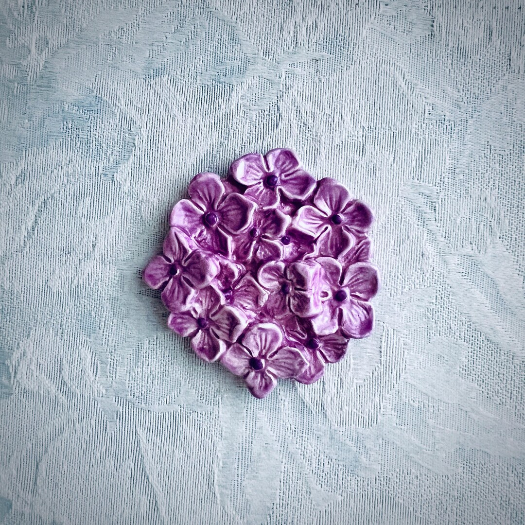 Purple Ceramic Hydrangea, Hand Painted Art Tile, Garden Mosaic Supply | Etsy (US)