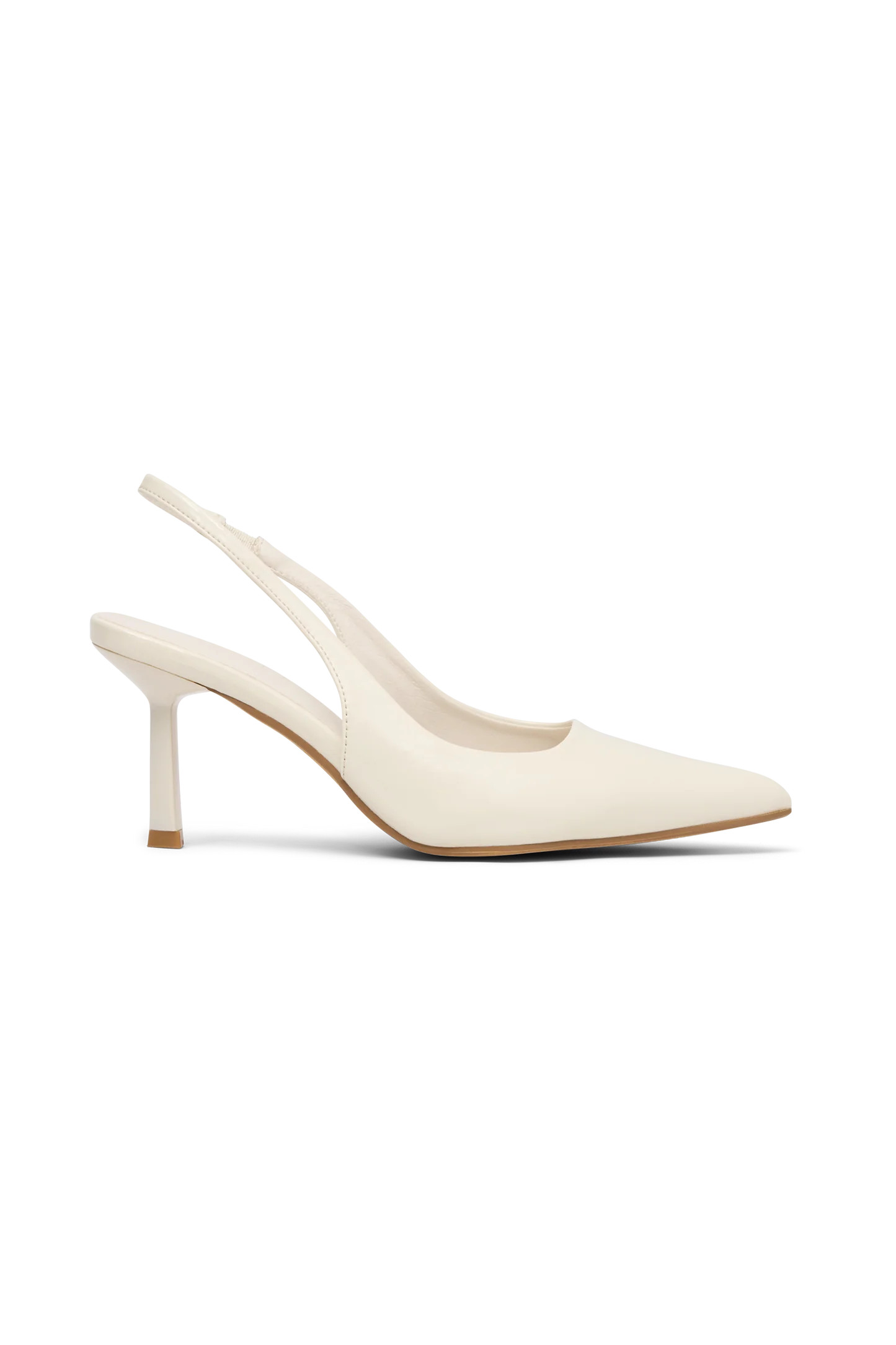 Dasha Patent Sling Back Heels - Ivory | MESHKI US