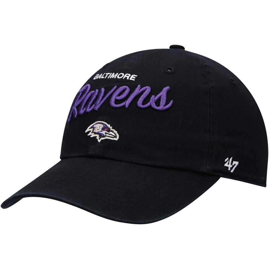 Baltimore Ravens '47 Women's Phoebe Clean Up Adjustable Hat - Black | Fanatics