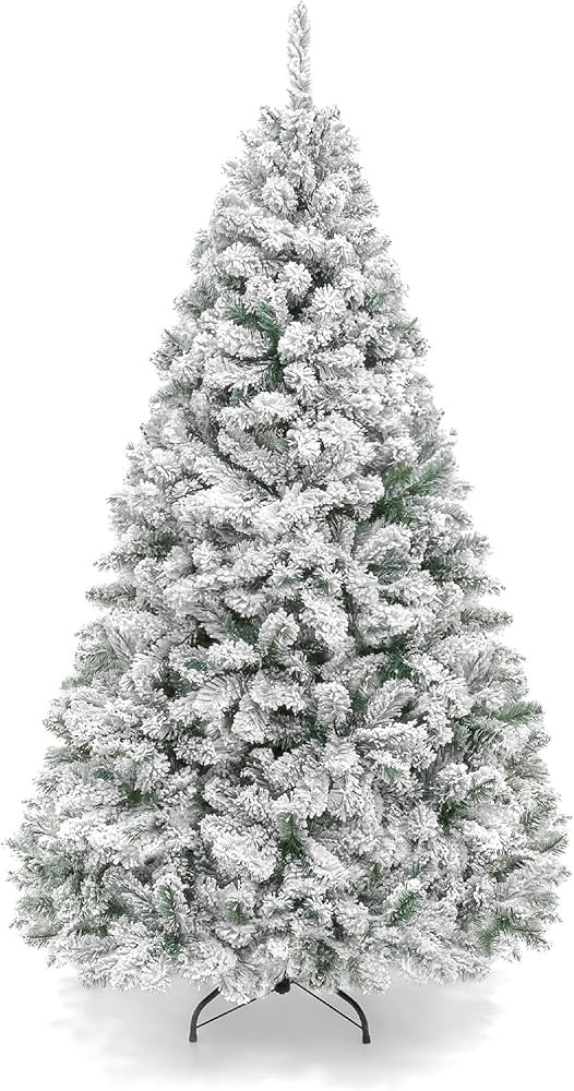 Best Choice Products Artificial Christmas Tree, 7.5ft Unlit Snow Flocked Design Pine Tree, Full A... | Amazon (US)