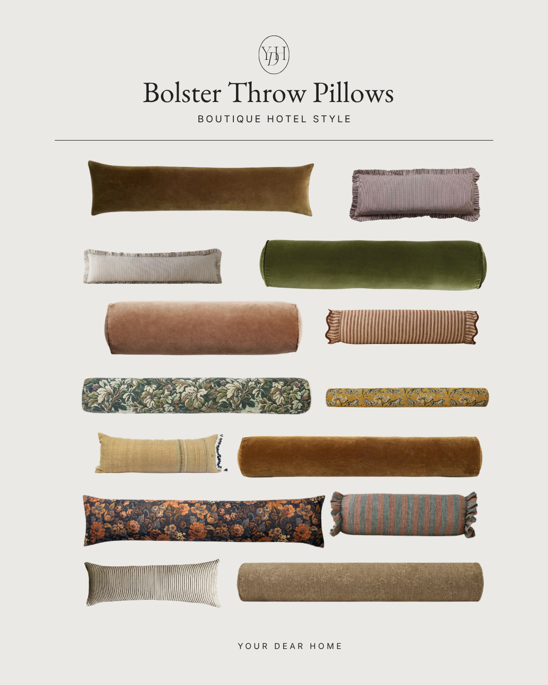 Bolster pillows are such an underrated bedroom detail. They make a bed feel layered, styled and a little more custom instead of looking like every other setup. I rounded up some beautiful ones that add warmth, texture and personality to a bedroom. 

 #LTKHome