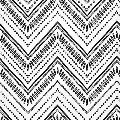 Caltero Modern Circle Oval Stripe Wallpaper 17.7" x 118" Black White Oval Stripe Peel and Stick W... | Amazon (US)