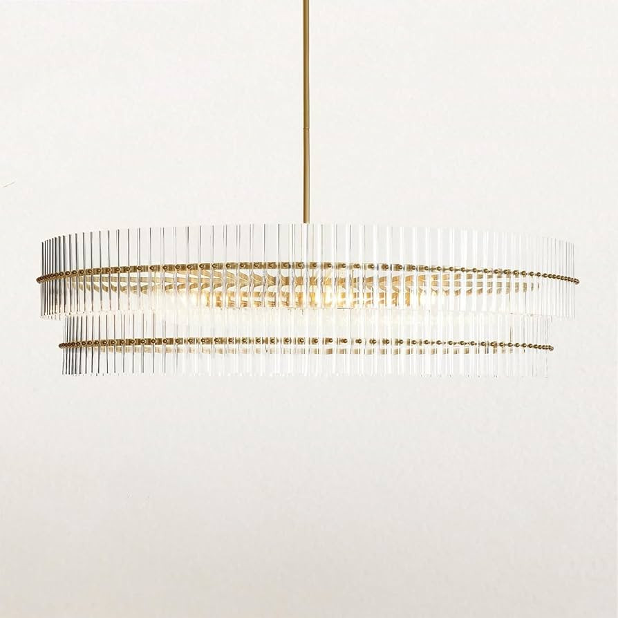 Crystal Fluted Glow Chandelier, Finial Details, Solid Crystal Craftsmanship, Fluted Modern Design... | Amazon (US)