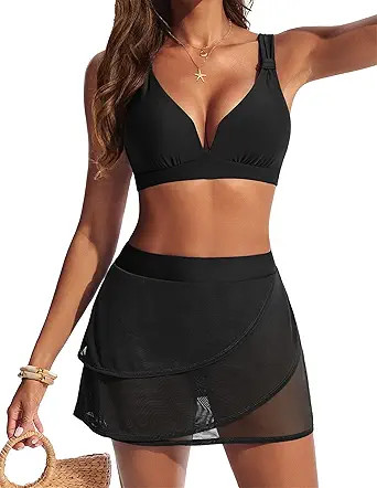 Hanna Nikole Womens High Waisted Bikini Sets, Modest Tummy Control Swimsuits, 2 Piece Bathing Sui... | Amazon (US)