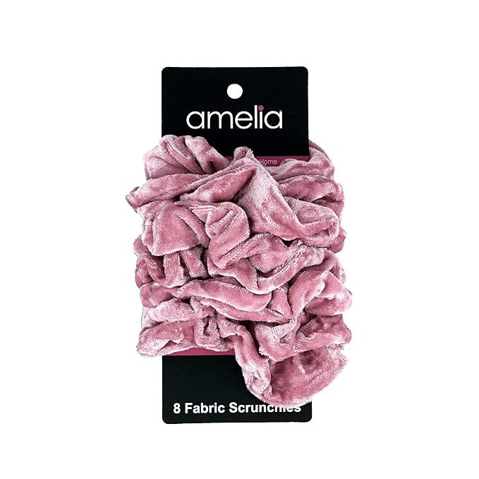 Eight (8), Pink, Soft Velvet Scrunchies. | Amazon (US)