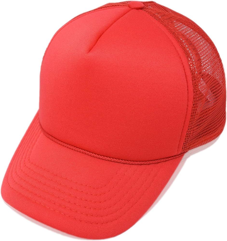 Trucker Hat Mesh Cap Solid Colors Lightweight with Adjustable Strap Small Braid | Amazon (US)