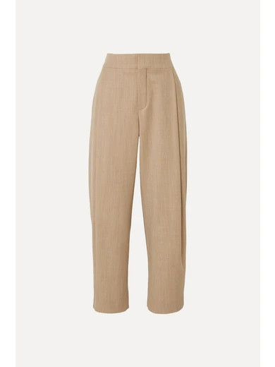 Verkürzte Karottenhose aus einer Wollmischung mit Bundfalten | NET-A-PORTER (UK & EU)