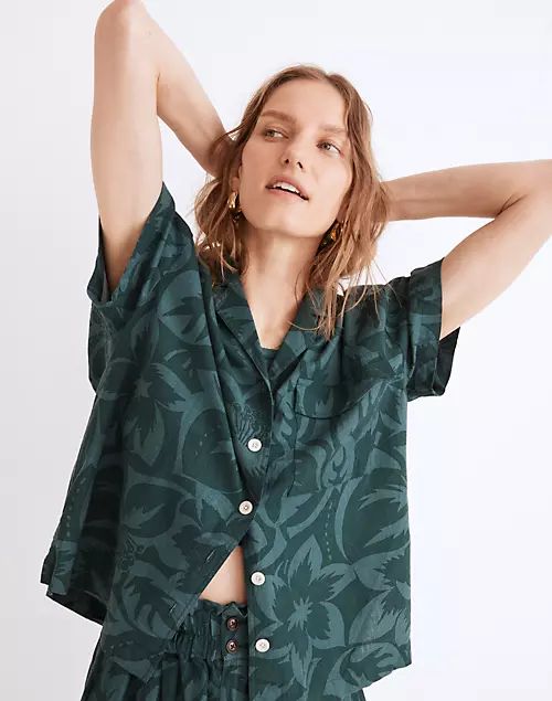 Linen-Blend Camp Shirt in Tropicale Floral | Madewell