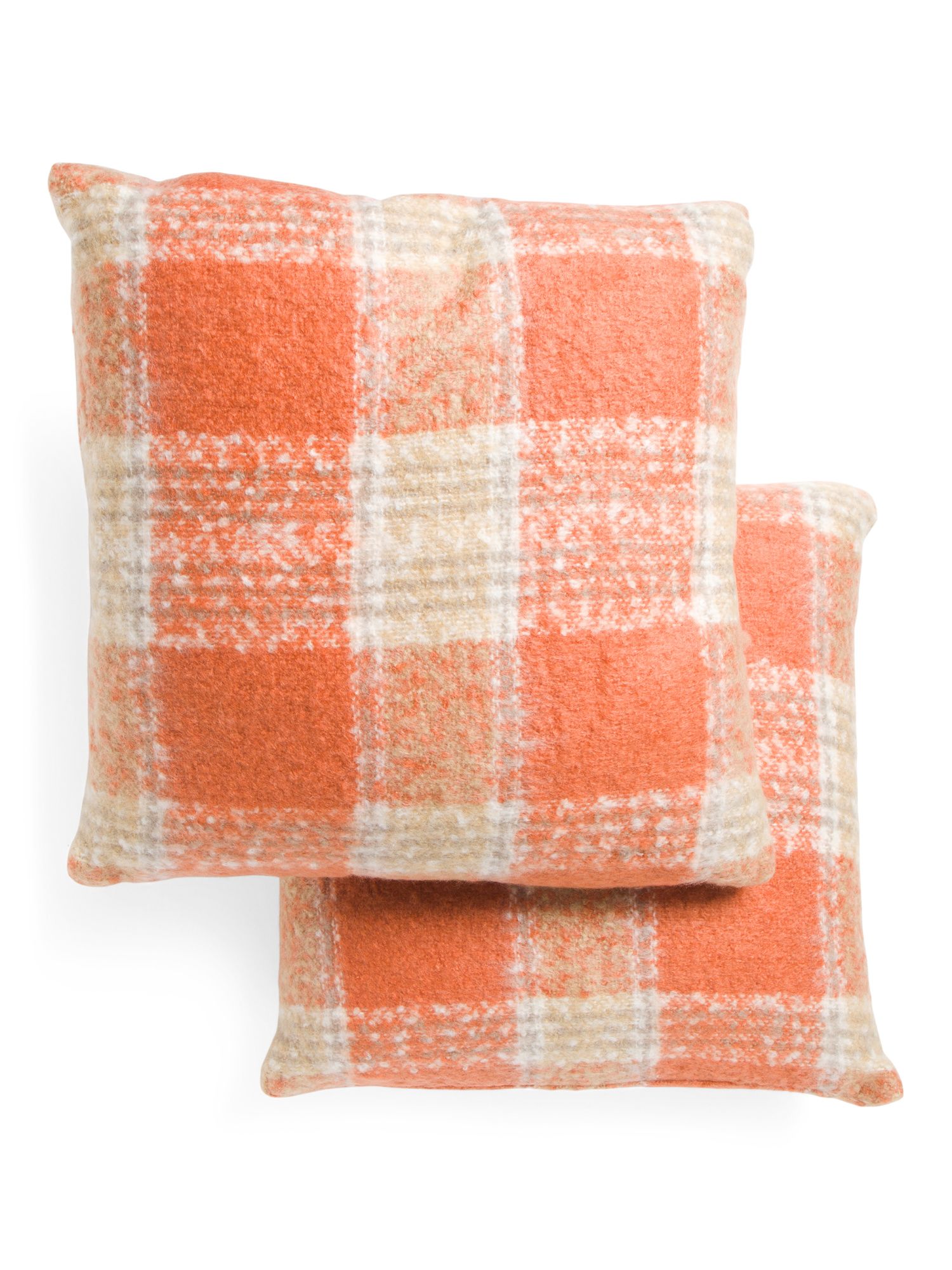 20x20 2pk Orange Brushed Mohair Pillows | Throw Pillows | Marshalls | Marshalls