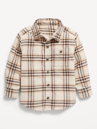 Cozy Long-Sleeve Plaid Pocket Shirt for Toddler Boys | Old Navy (CA)
