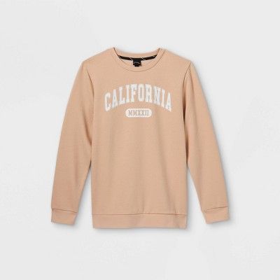 Boys' 'CALIFORNIA' Crew Neck Graphic Sweatshirt - art class™ Beige | Target
