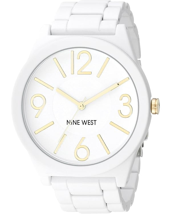 Nine West Women's Metal Bracelet Watch with Rubberized Coating | Amazon (US)