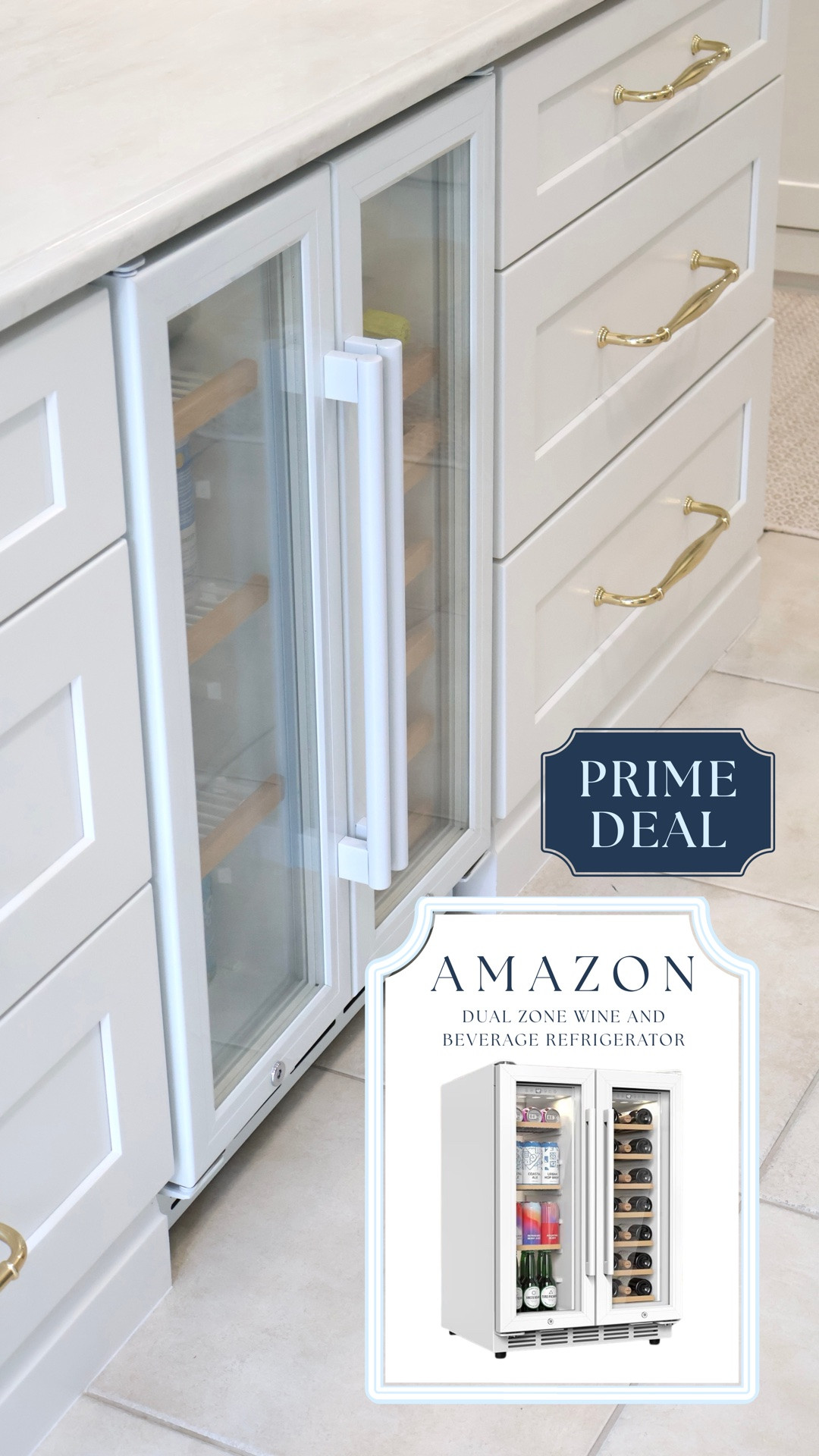 Amazon Prime Day Deal ✨ our wine and beverage fridge is now on sale! 

24 Inch Dual Zone Wine and Beverage Refrigerator - Under Counter Built-in/Free Standing Beverage Cooler with Glass Door,Beverage Fridge with Large Capacity, Advanced Cooling System, White

#LTKHome