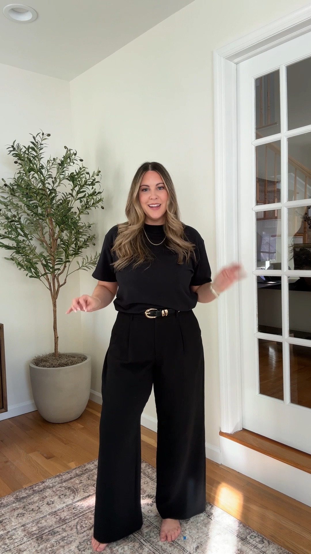 DAY 7 | 10 days of chocolate brown inspired outfits. Super simple way to elevate an all black base with some jewelry and accessories and of course — choc brown 🤎 I sized up to an L in the jacket for a perfect oversized fit!

chocolate brown outfits, winter outfits, elevated winter outfit, transitional outfit, workwear outfit, work outfits, Abercrombie tailored pants, Abercrombie Harper, commense 

#LTKStyleTip #LTKSeasonal #LTKWorkwear