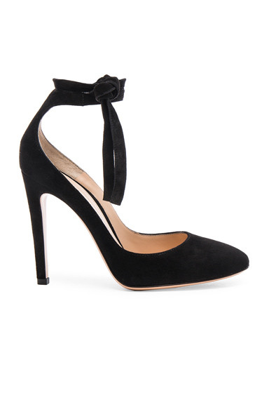 Gianvito Rossi Suede Carla Pumps in Black. - size 37.5 (also in 38,38.5,41) | FORWARD by elyse walker